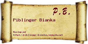 Piblinger Bianka névjegykártya